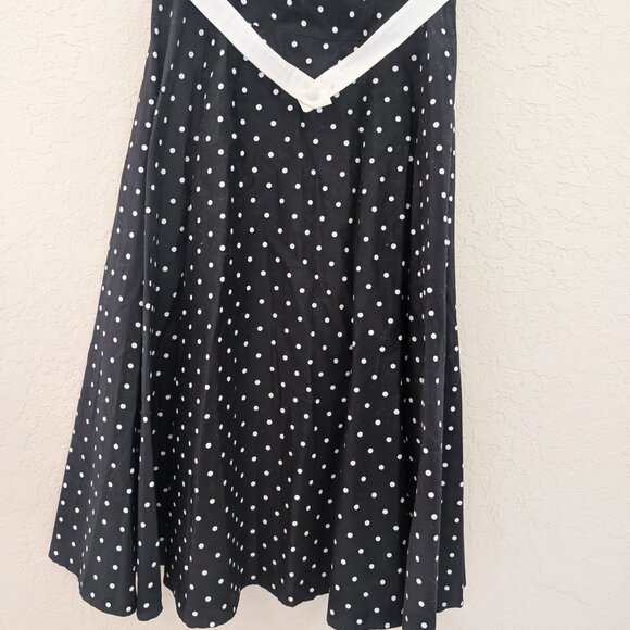 Vintage Stop Staring Polka Dot Black and White 50's House Dress Sz L Pin Up Belt - Picture 3 of 6